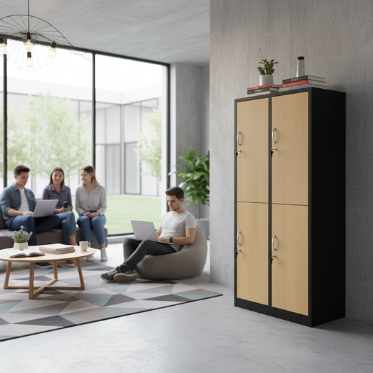 Garderobenschrank 180x80x50 cm, halbe Türen, Schwarz-Buche