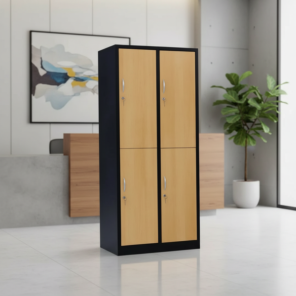 Garderobenschrank 180x80x50 cm, halbe Türen, Schwarz-Buche