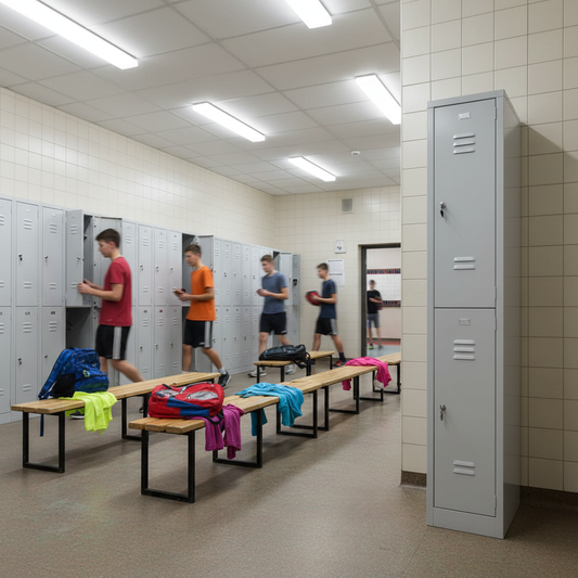 Garderobenschrank 180x30x50 cm – 30 cm Abteile, Halbe Türen, Grau