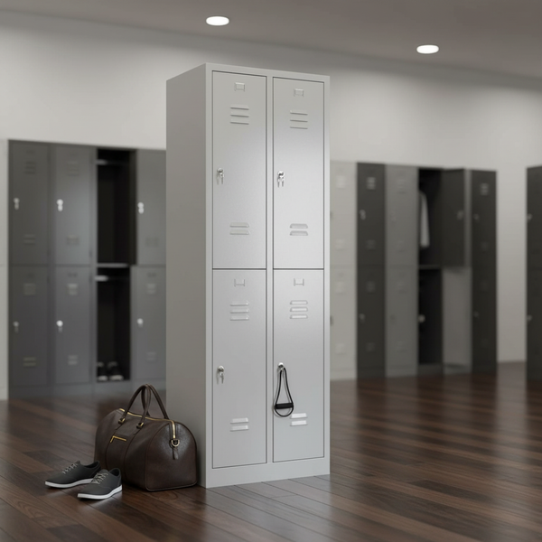 Spind 180x60x50 cm, halbe Türen – Grau