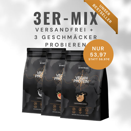 3er-Mix Veganes Proteinpulver – Bestseller