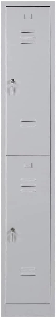 Garderobenschrank 180x30x50 cm – 30 cm Abteile, Halbe Türen, Grau
