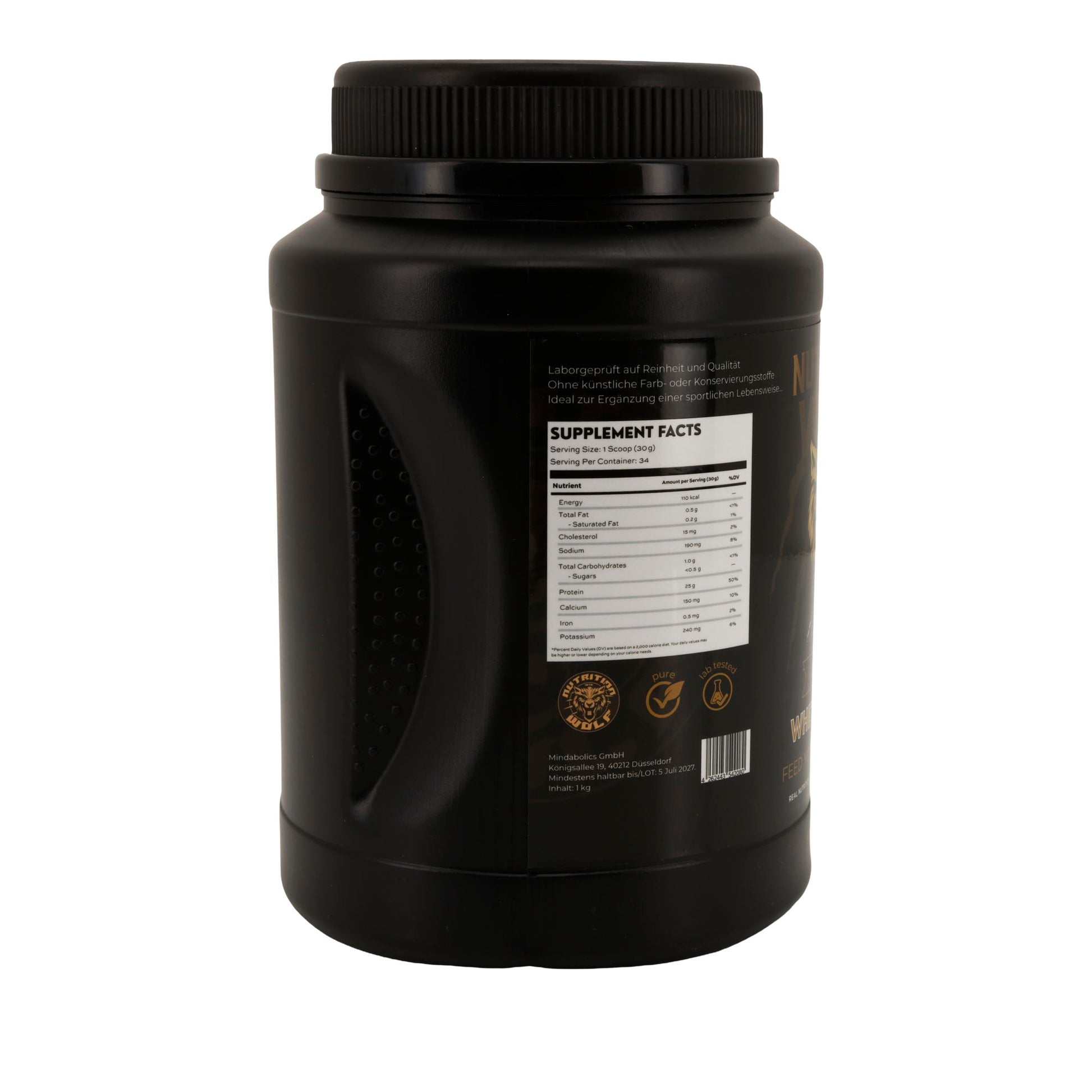 Whey Isolat 1000g Reines Proteinpulver für Muskelaufbau & Fitness