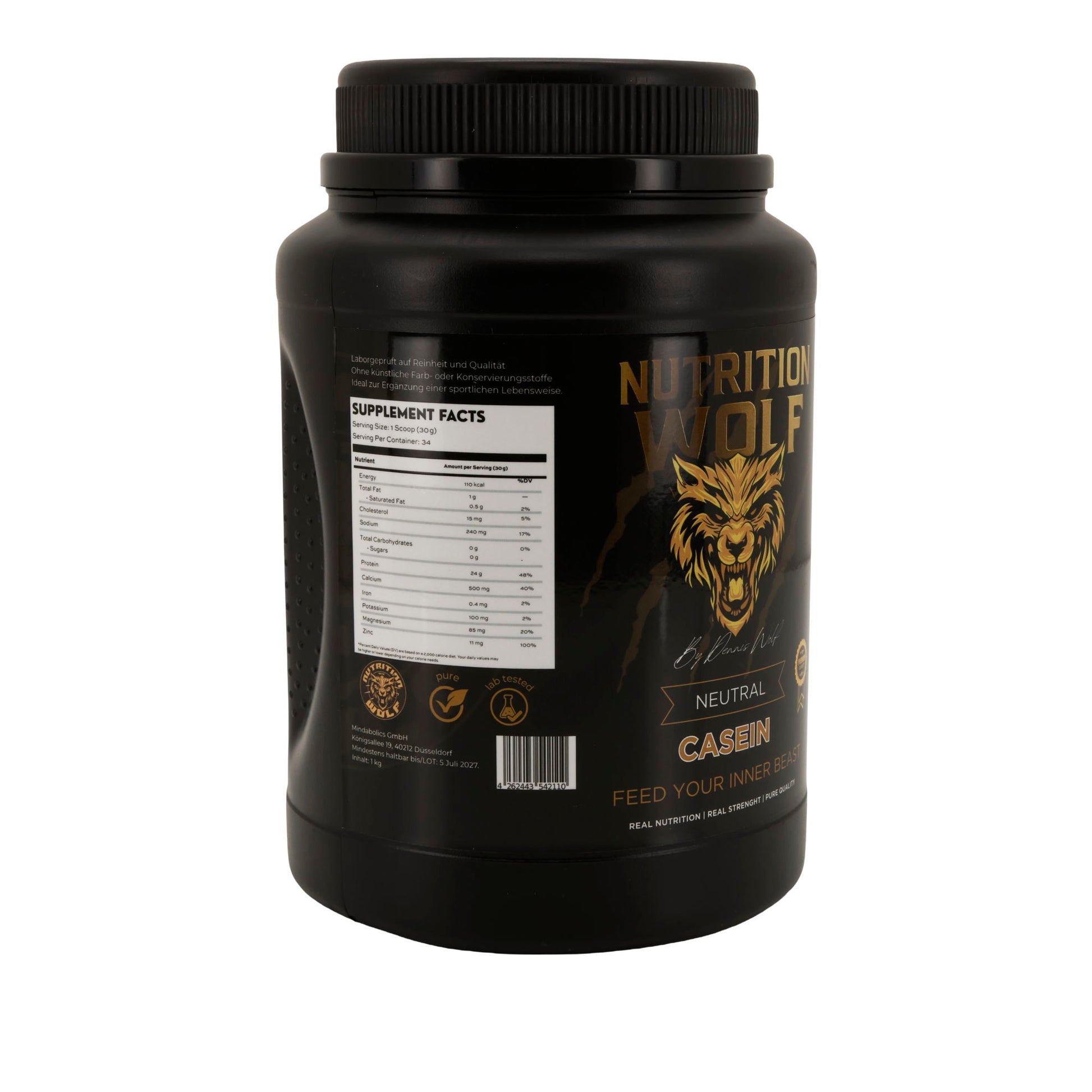 Casein Pulver 1000g Langsam verdauliches Protein für Muskelaufbau