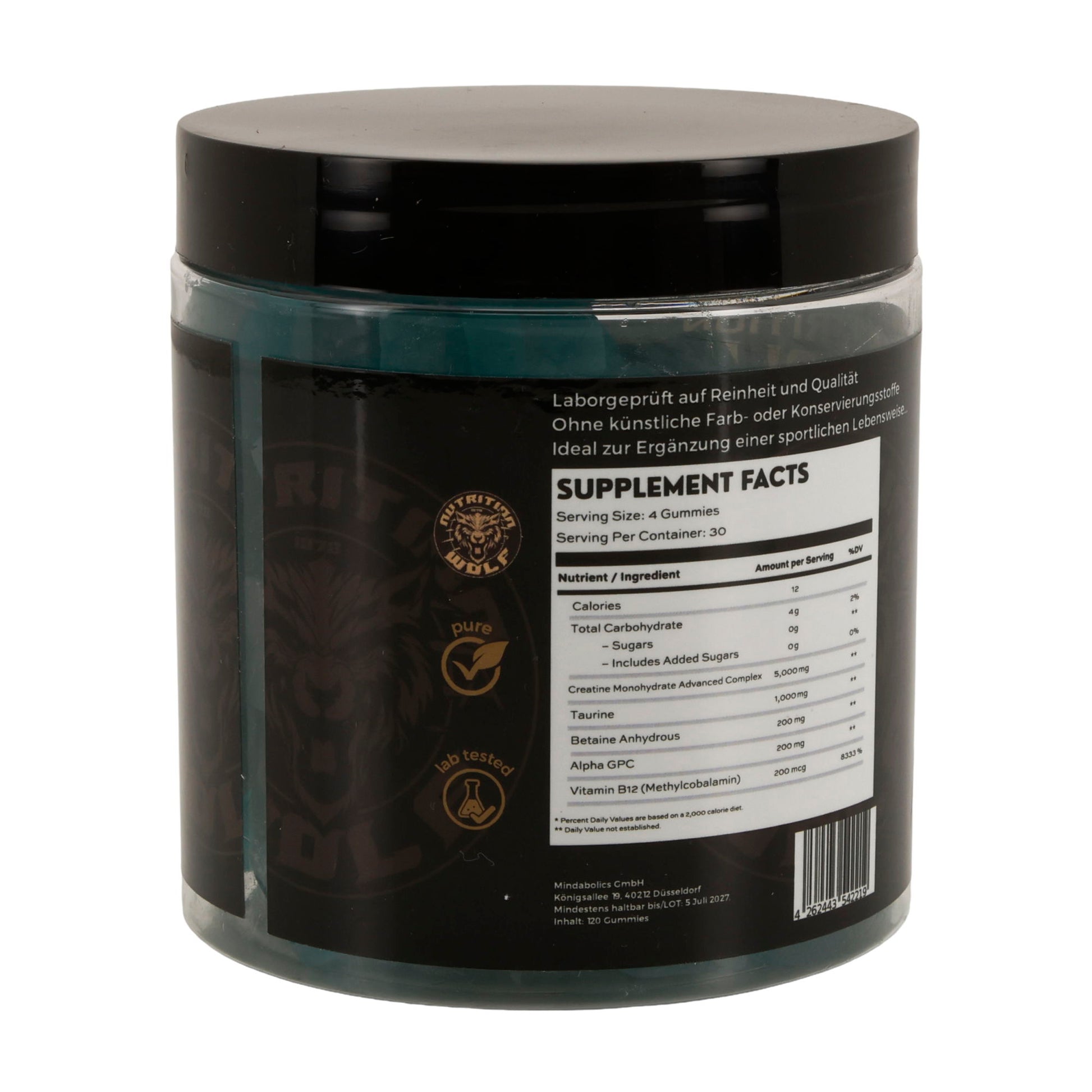 Pre-Workout 120 Gummies – Kreatin, Koffein & Beta-Alanin für Power