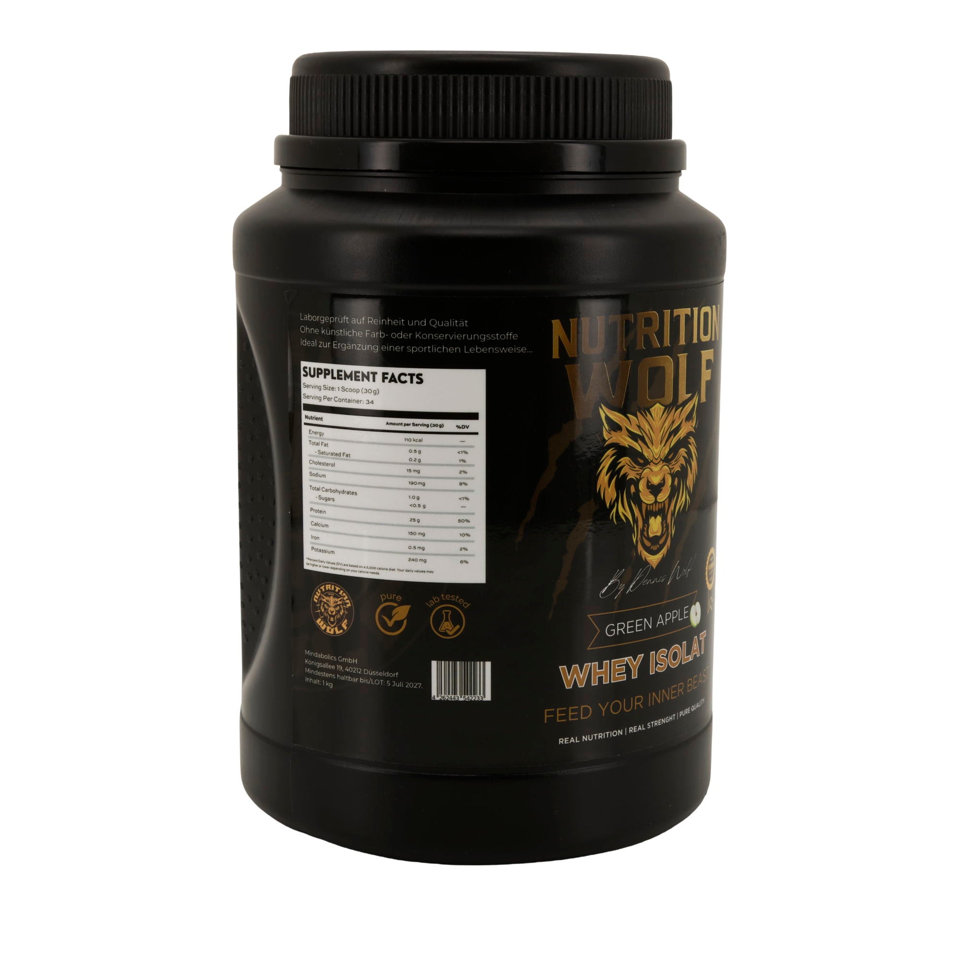 Whey Isolat 1000g Reines Proteinpulver für Muskelaufbau & Fitness