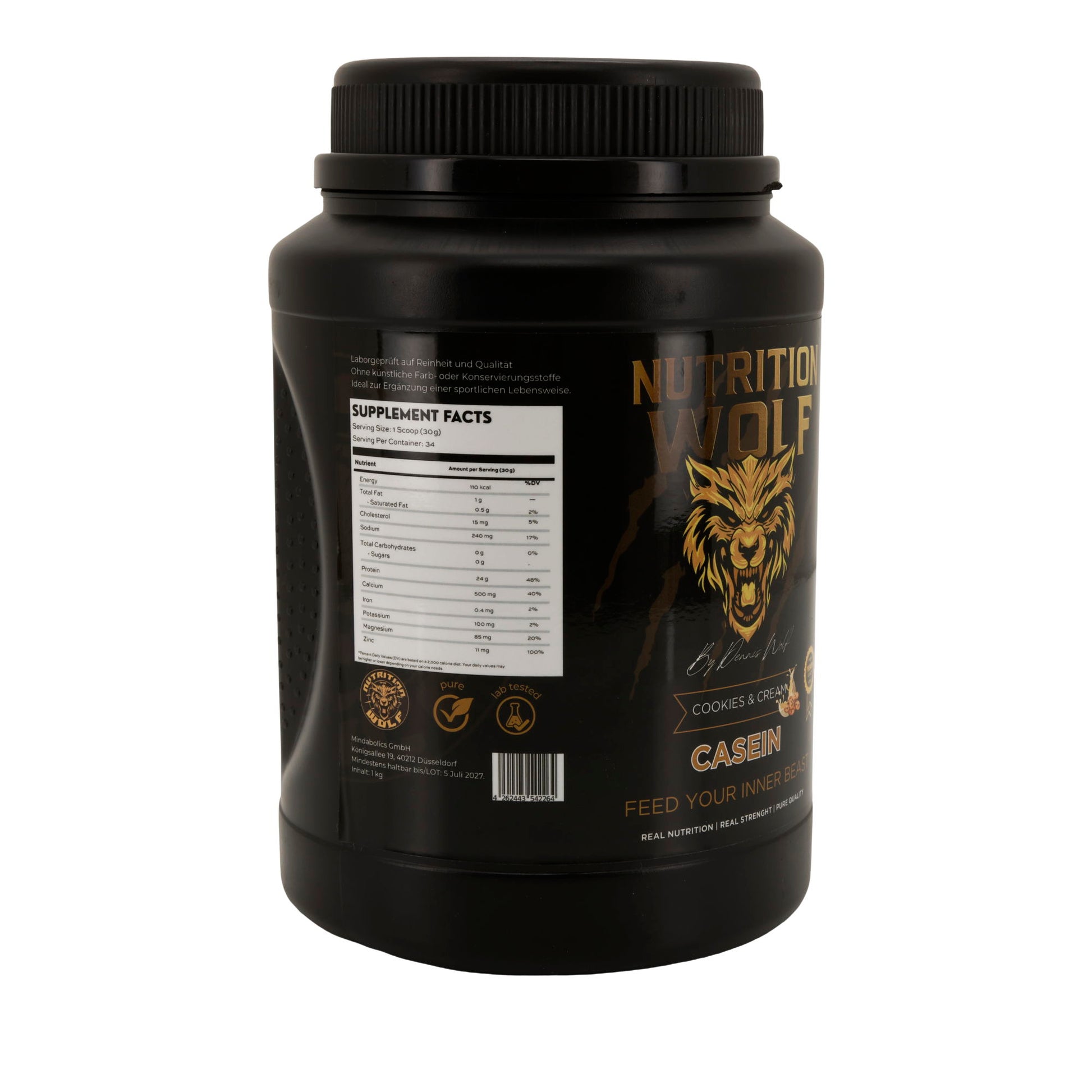 Casein Pulver 1000g Langsam verdauliches Protein für Muskelaufbau