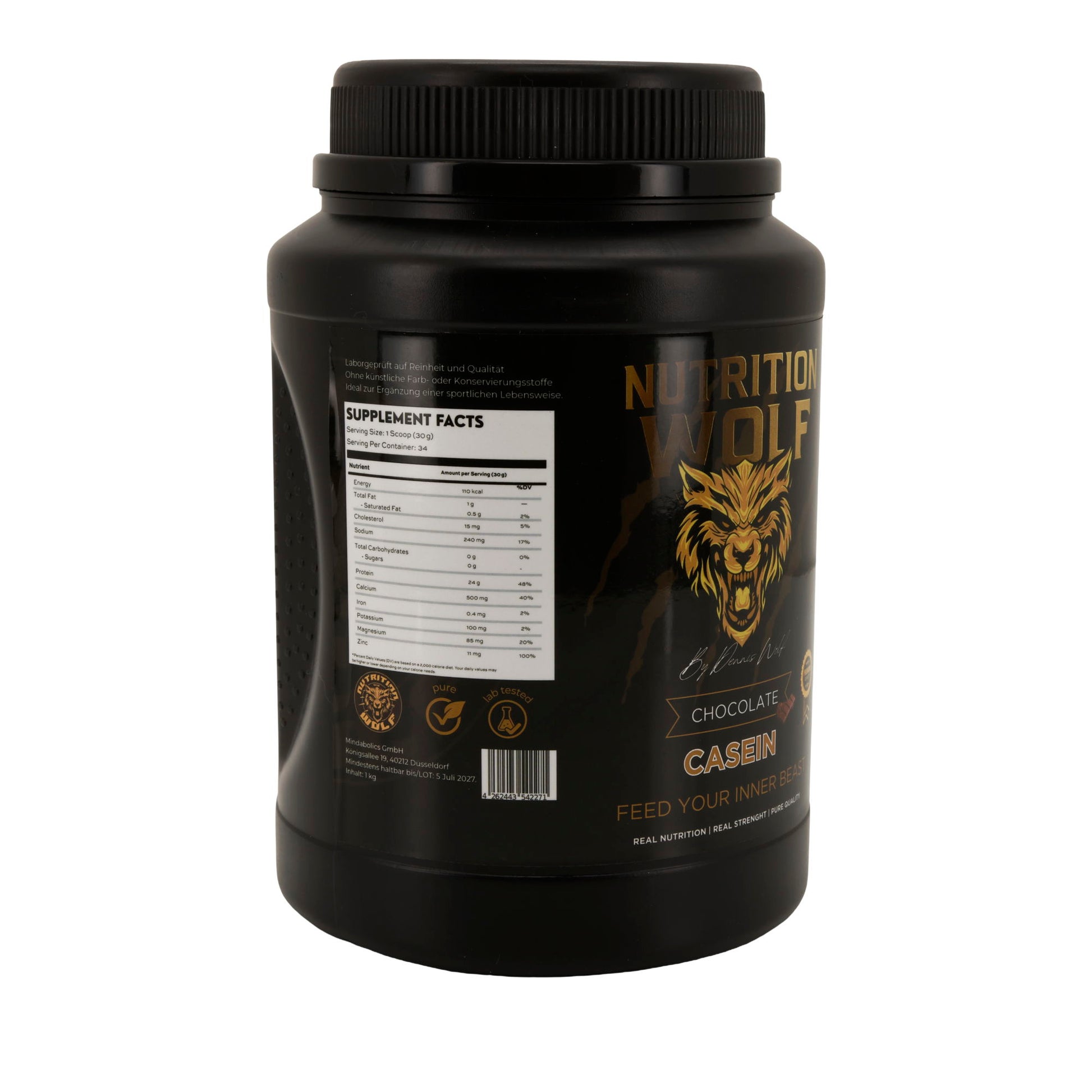 Casein Pulver 1000g Langsam verdauliches Protein für Muskelaufbau