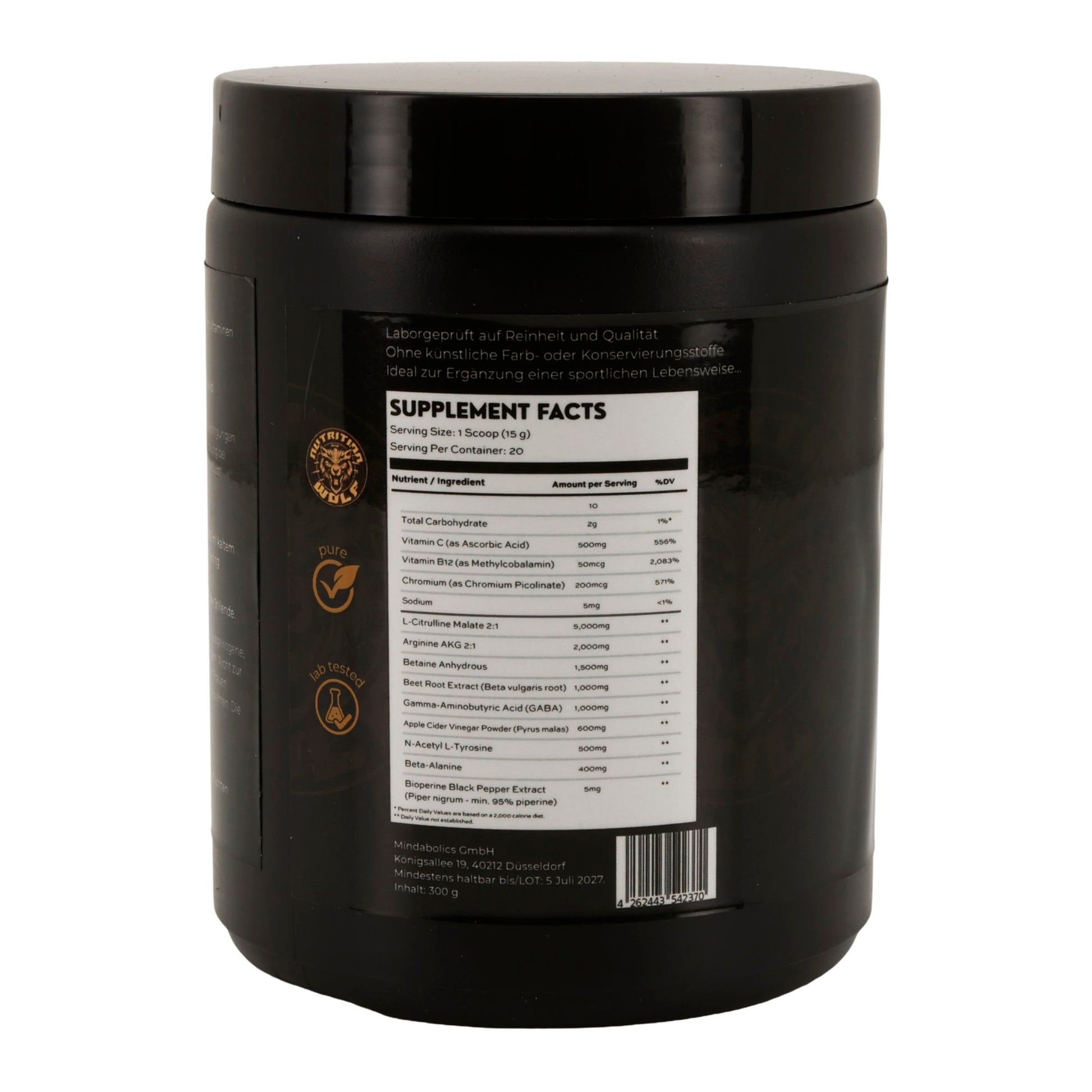 Pre-Workout Stimulant 300 g – Kreatin, Koffein & Beta-Alanin