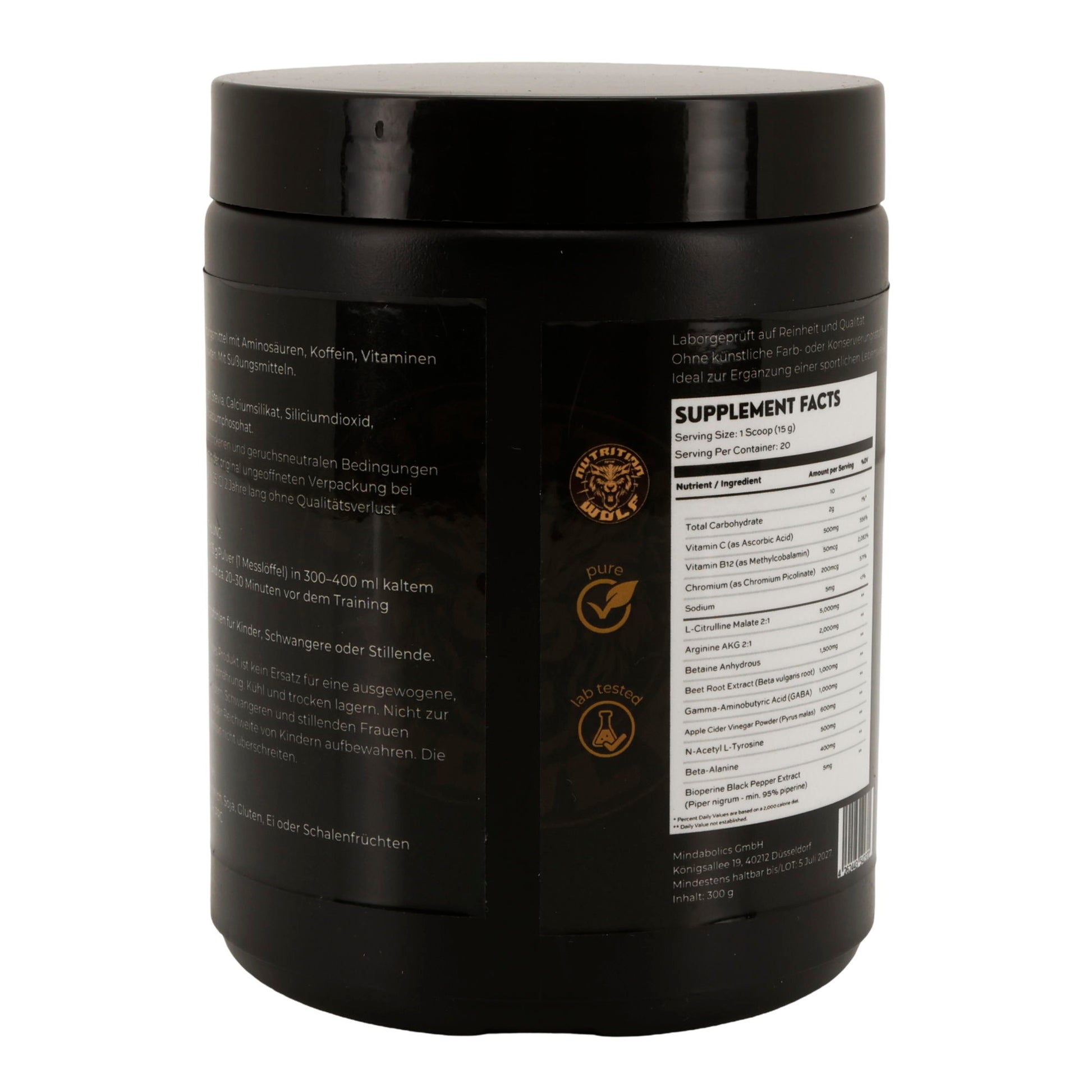 Pre-Workout Stimulant 300 g – Kreatin, Koffein & Beta-Alanin