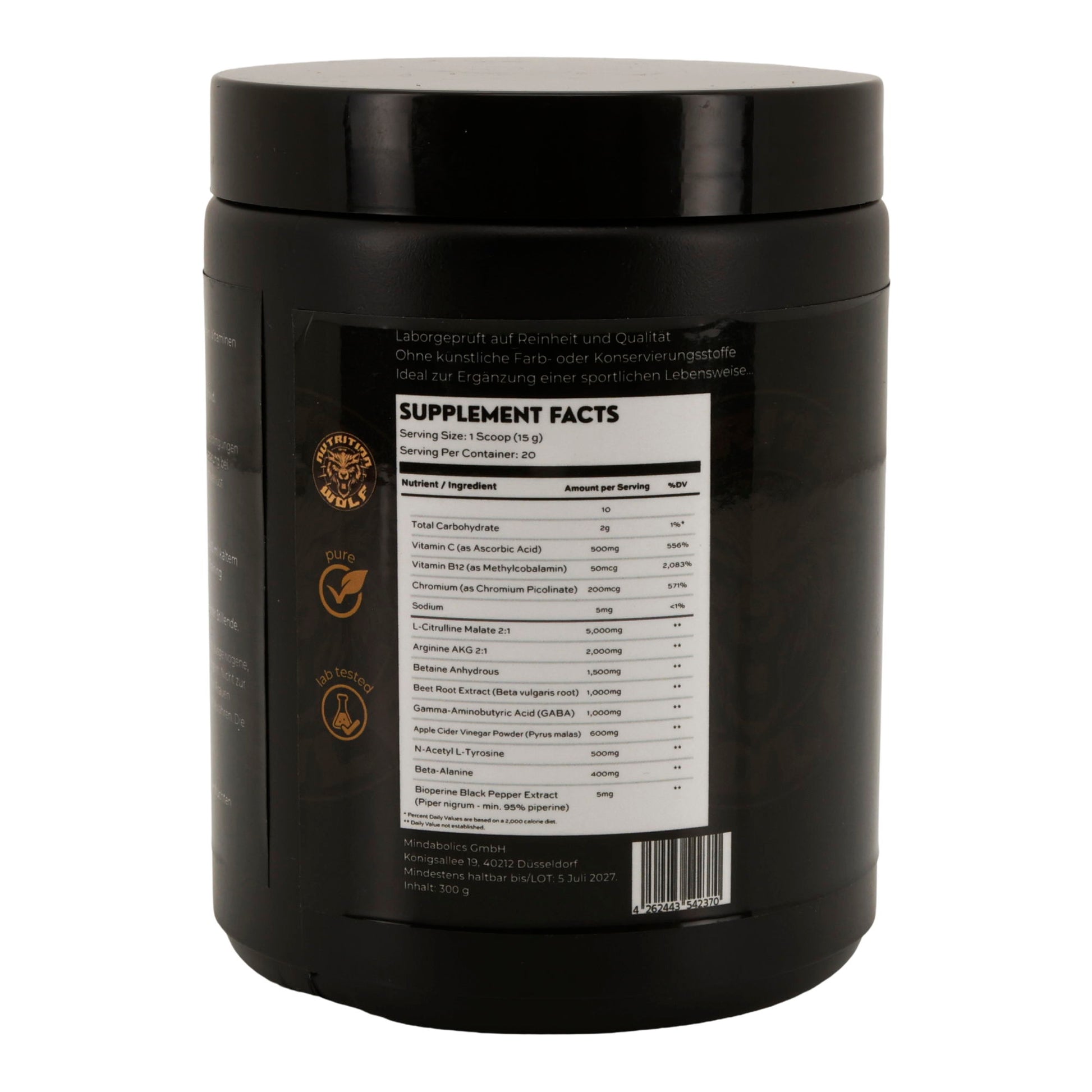 Pre-Workout Stimulant 300 g – Kreatin, Koffein & Beta-Alanin