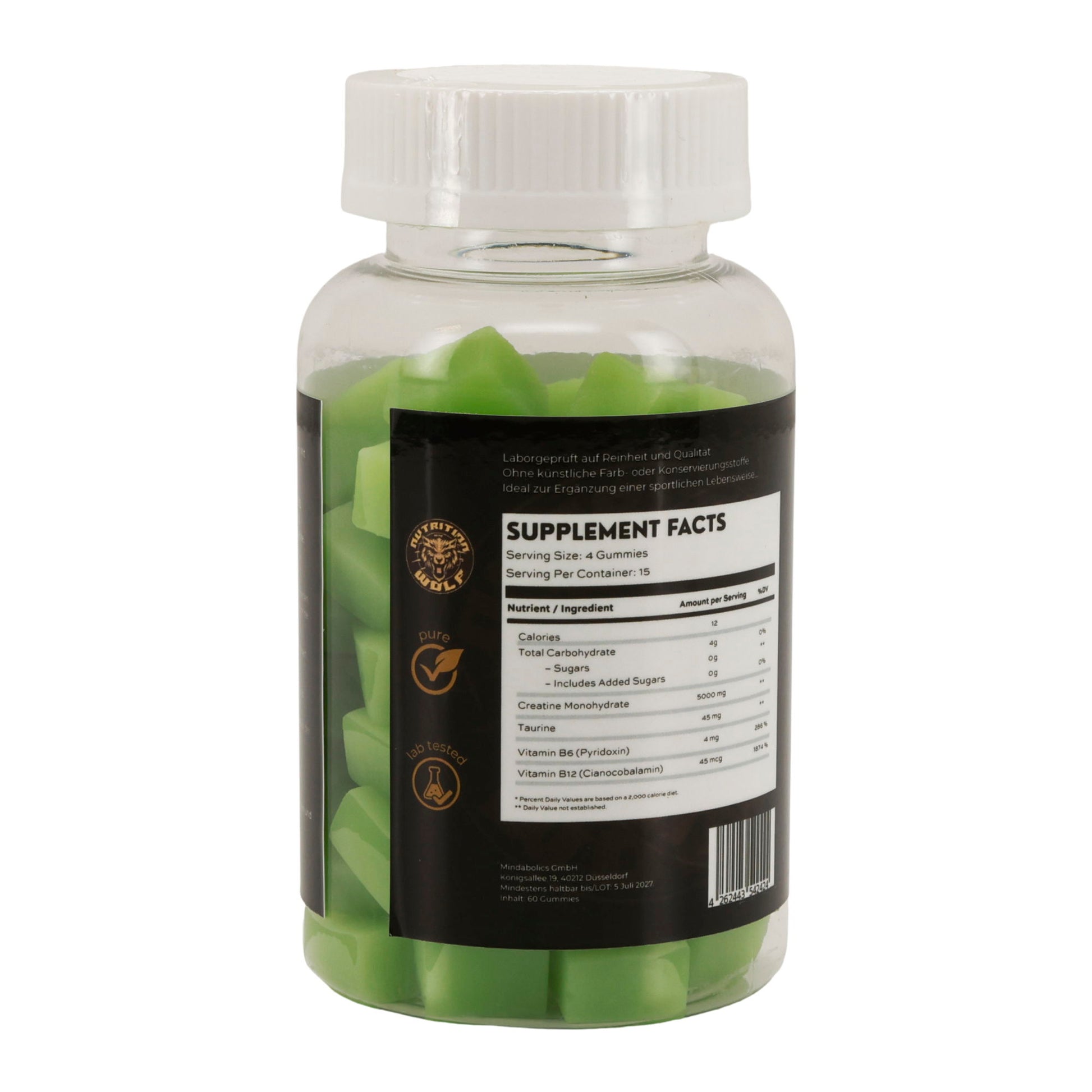 Kreatin Gummies 60-120 Stk – 5 g Creatin pro Portion, ohne Pulver