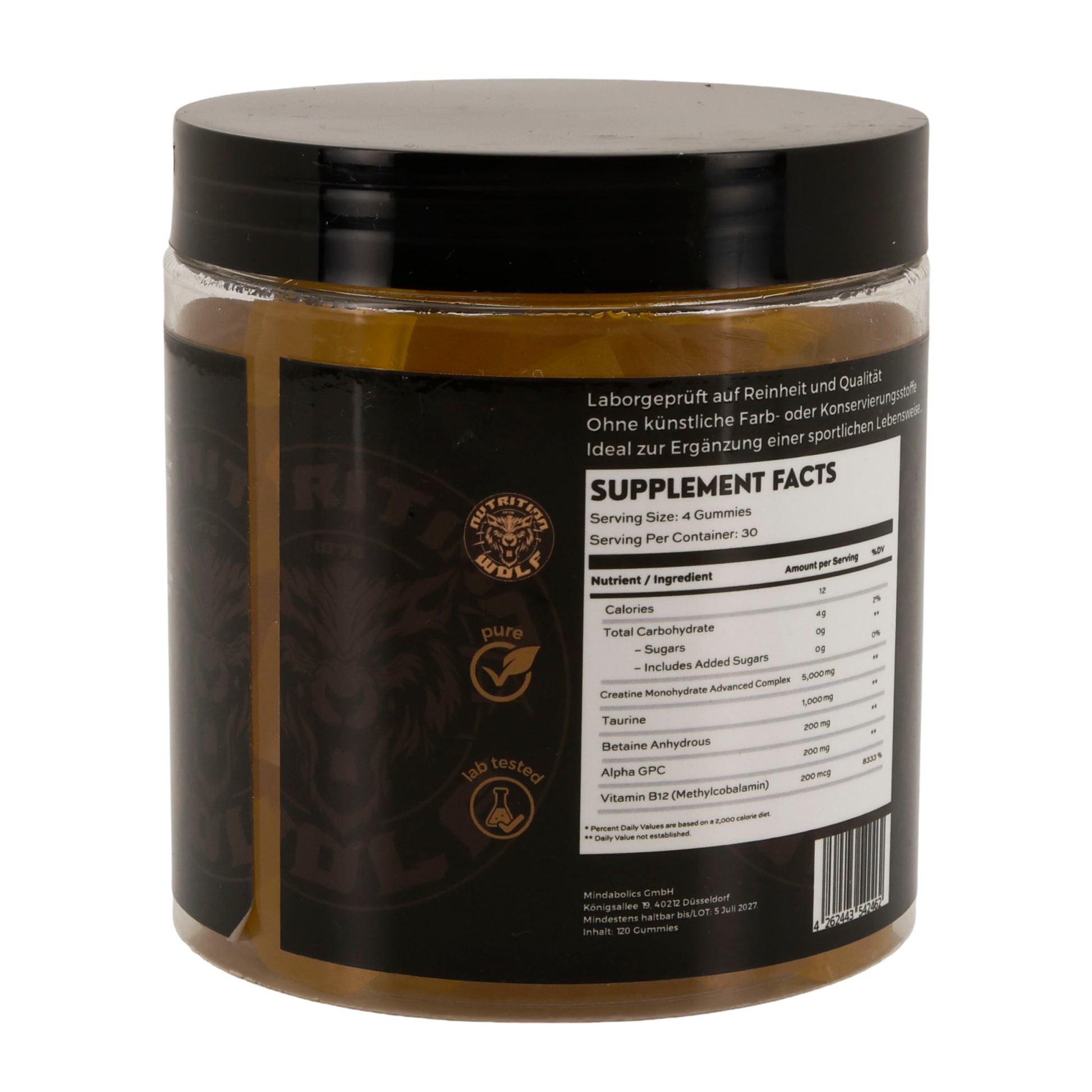 Pre-Workout 120 Gummies – Kreatin, Koffein & Beta-Alanin für Power