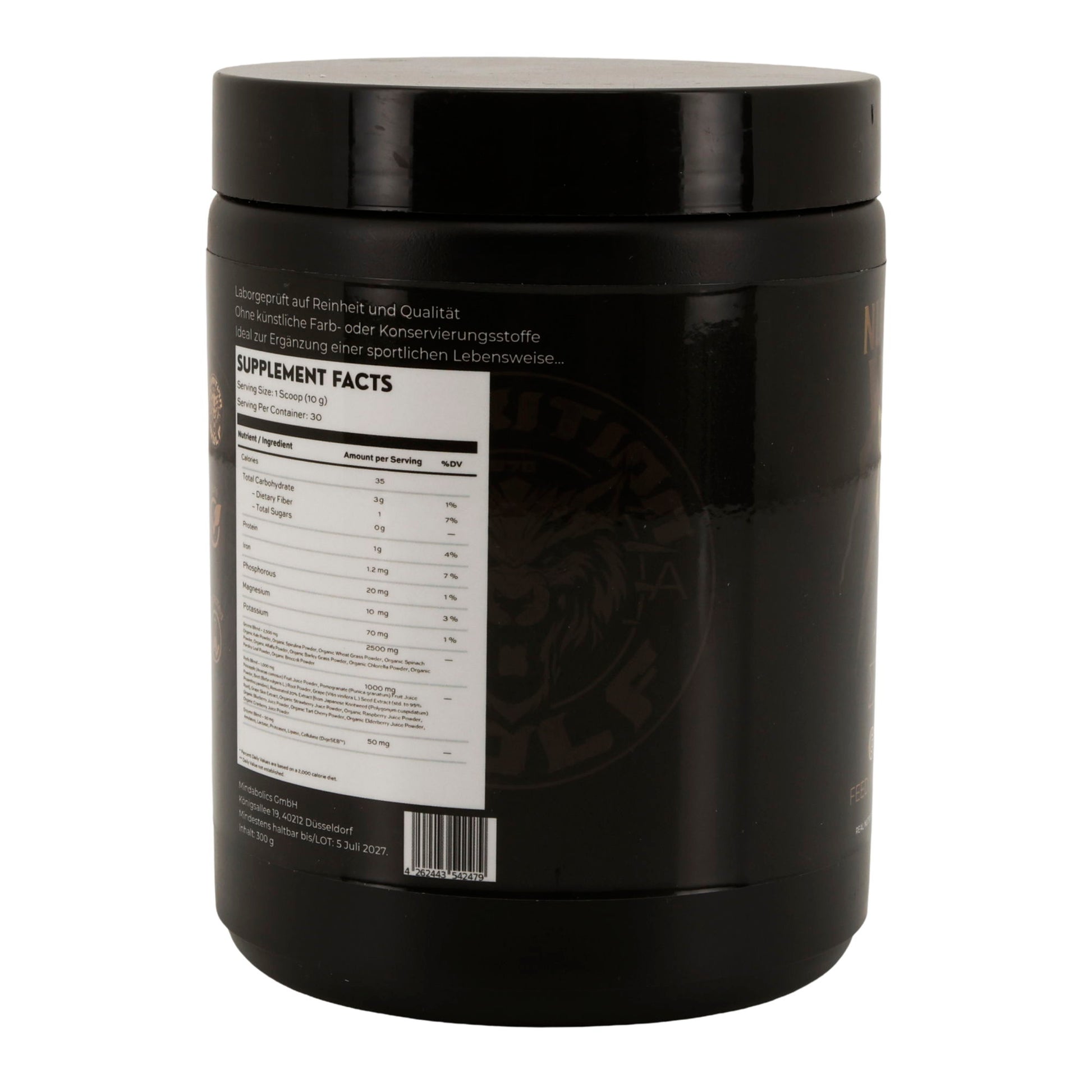 Greens Pulver 300 g, Superfood-Mix mit Spirulina & Antioxidantien