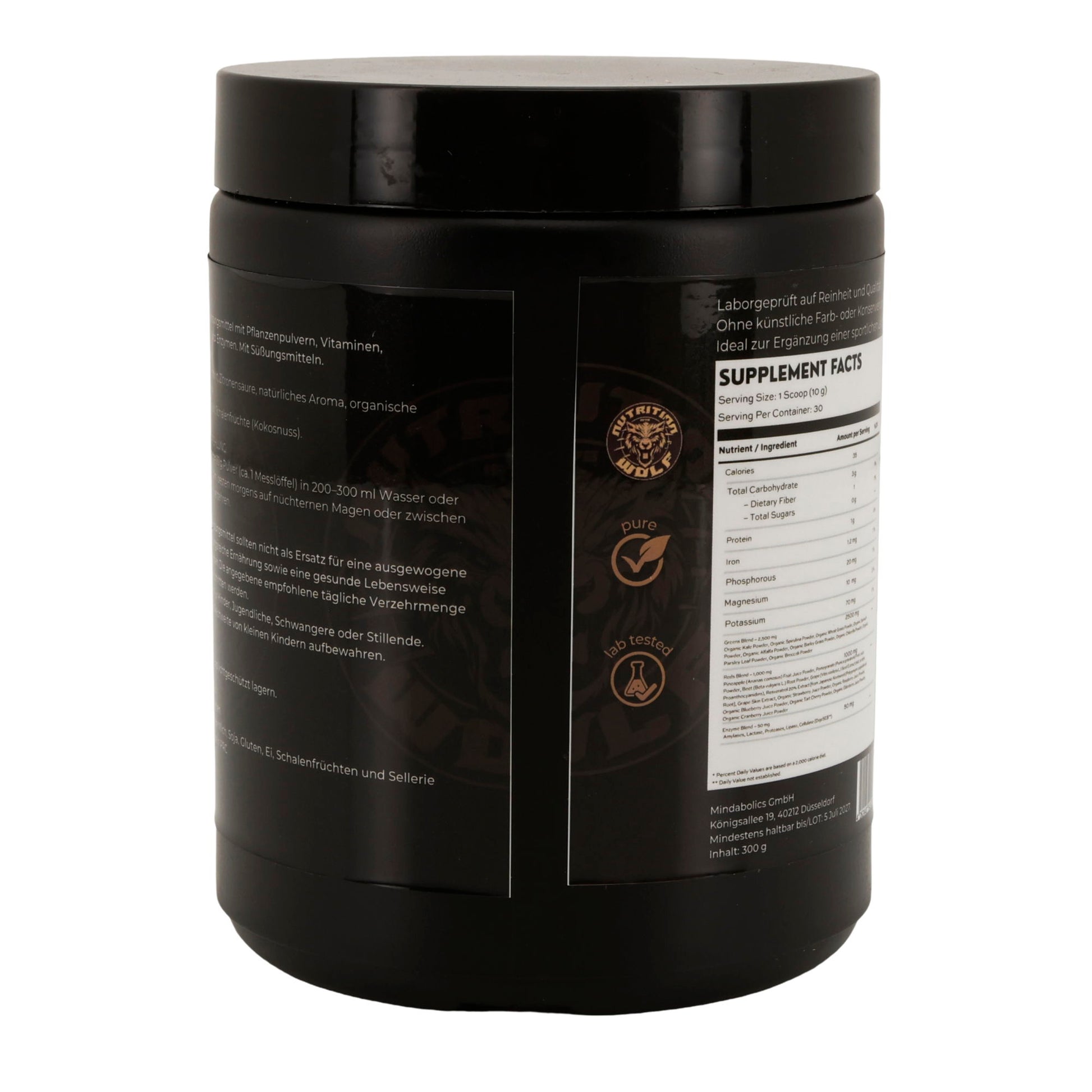 Greens Pulver 300 g, Superfood-Mix mit Spirulina & Antioxidantien