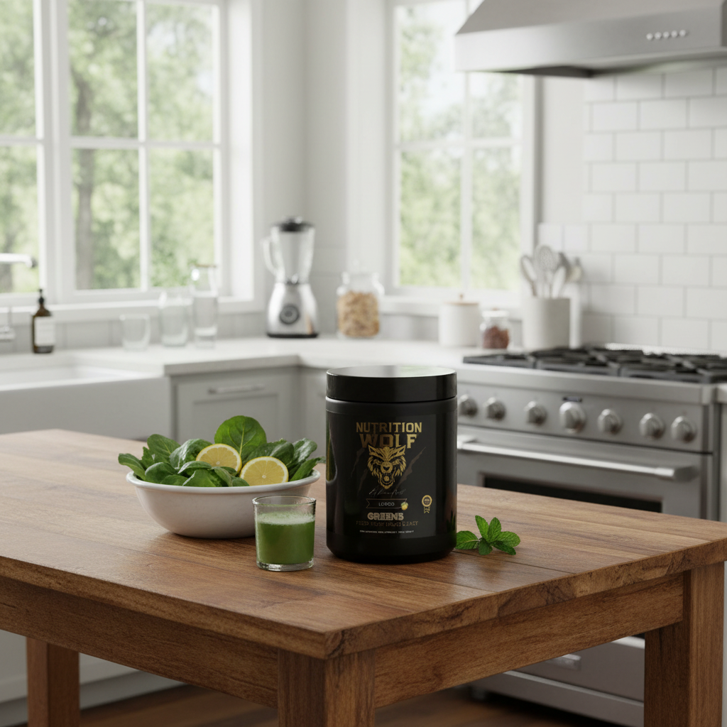 Nutrition Wolf Greens Pulver 300 g, Superfood-Mix mit Spirulina & Antioxidantien – Inhaltsstoffe & Nährwerte