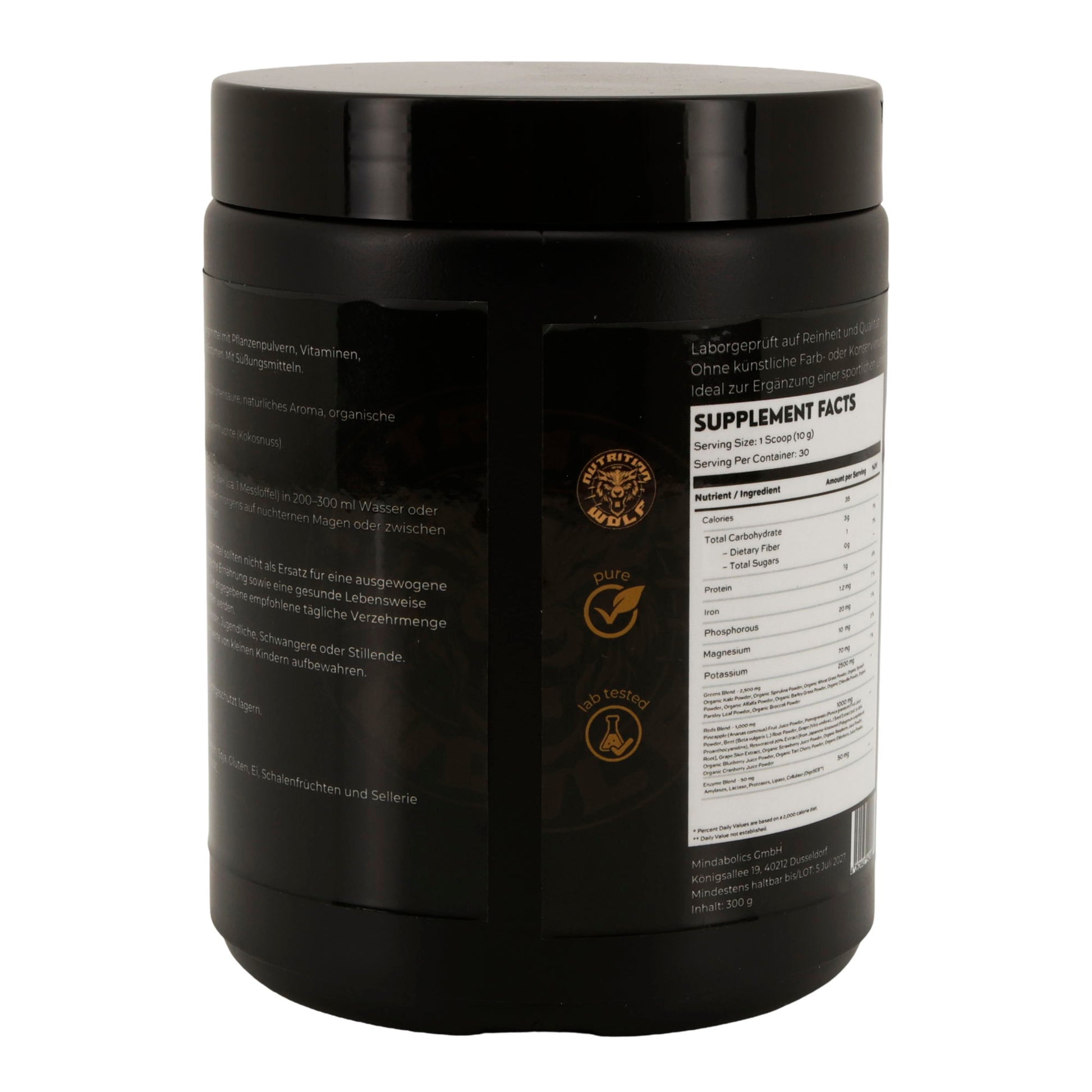 Greens Pulver 300 g, Superfood-Mix mit Spirulina & Antioxidantien