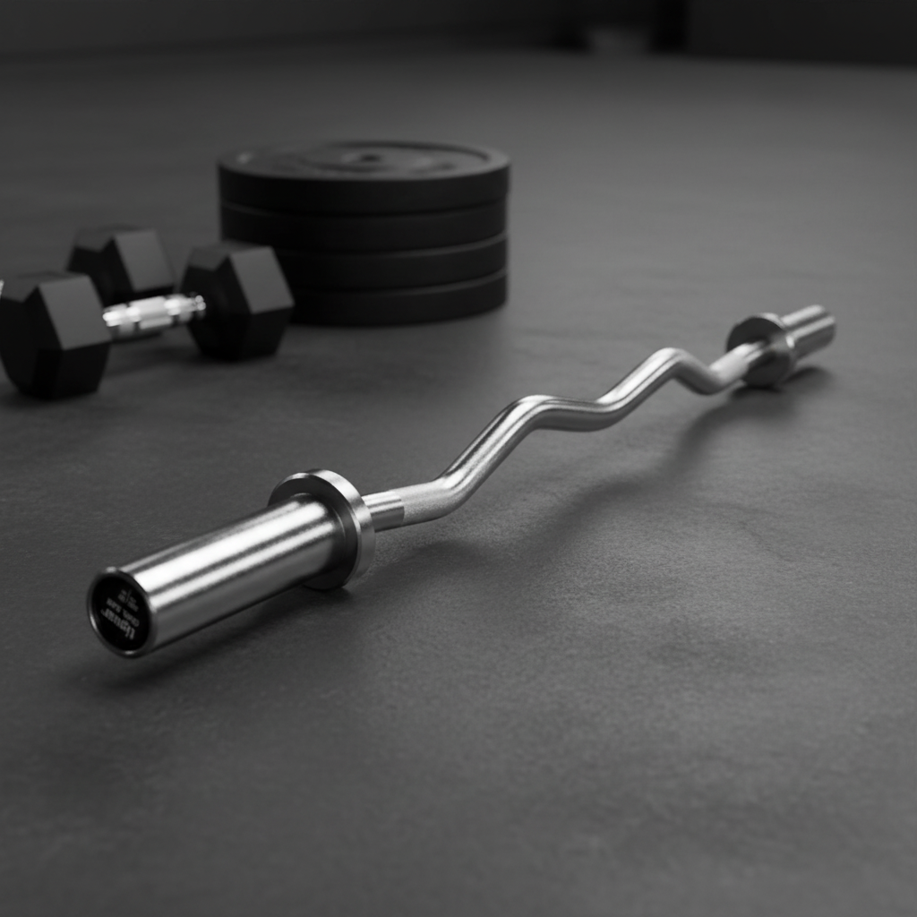 Curl Bar 120 cm Ergonomische SZ-Hantel für gezieltes Armtraining – Seitenansicht