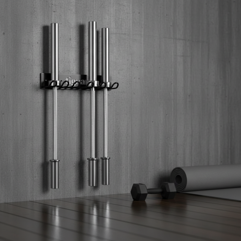 Langhantelhalter Wand | Bar Hanger für 5 Langhanteln – Seitenansicht