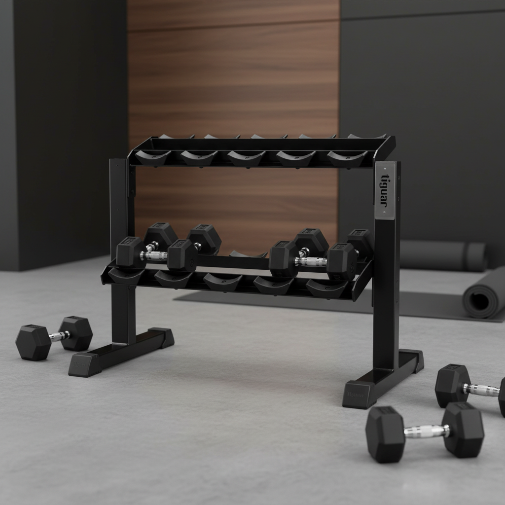 Modulares Dumbbell Rack – Extra Ablage für 10 PU Hanteln – Seitenansicht