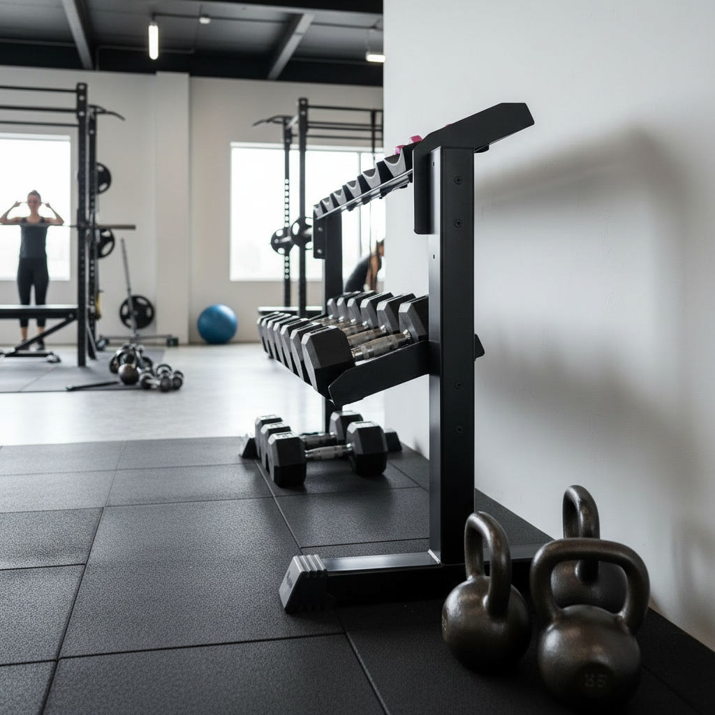 Modul-Erweiterung Dumbbell Rack – Extra Ebene mit Caps, Stabil – Maße & Details