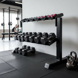 Modul-Erweiterung Dumbbell Rack – Extra Ebene mit Caps, Stabil – Seitenansicht