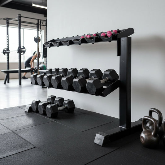Modul-Erweiterung Dumbbell Rack – Extra Ebene mit Caps, stabil