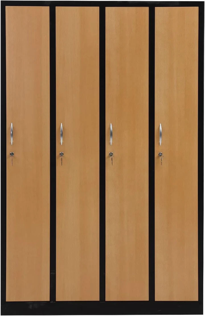 Garderobenschrank 180x120x50 cm – 30 cm Abteile, Ganze Türen, Schwarz Buche