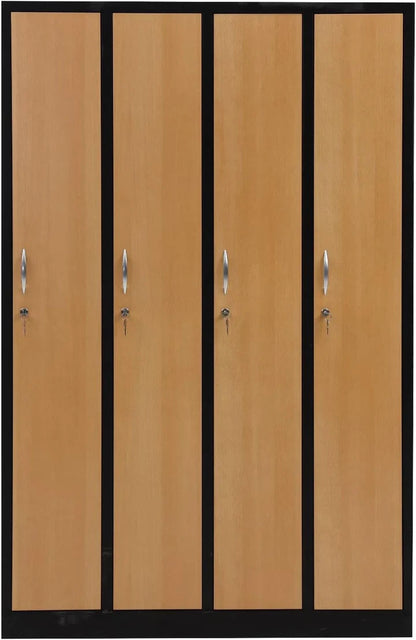 Garderobenschrank 180x120x50 cm – 30 cm Abteile, Ganze Türen, Schwarz Buche