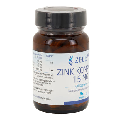 Zink Komplex 15mg 60 Kapseln hochdosiert Vitalität & Immunsystem