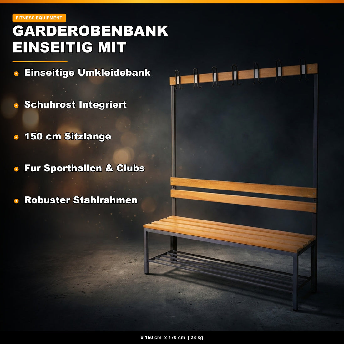 Einseitige Umkleidebank
