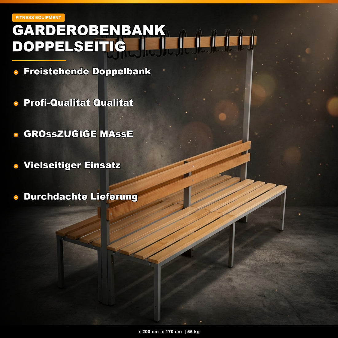 Umkleidesitzbank 2-seitig