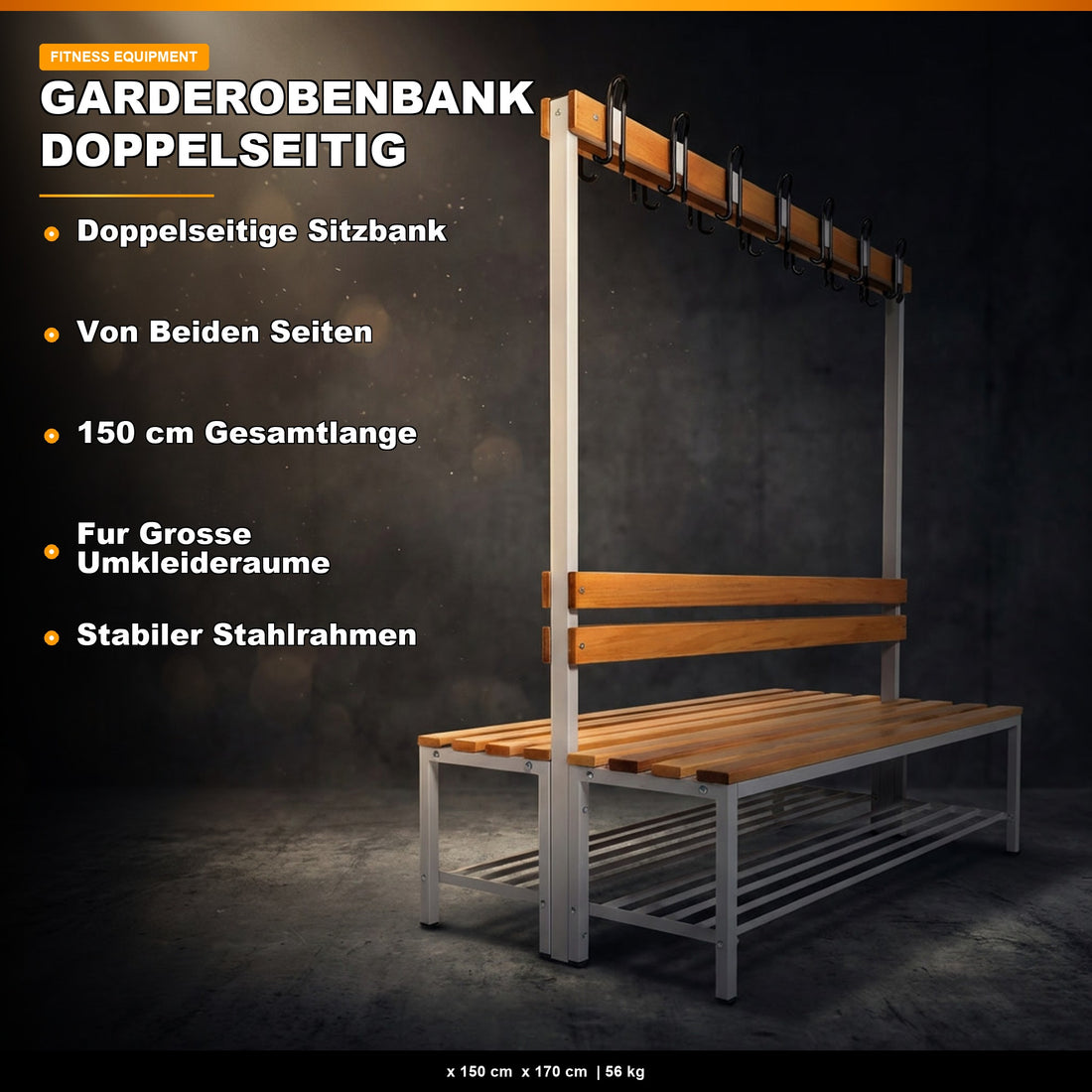 Umkleidebank 2-seitig