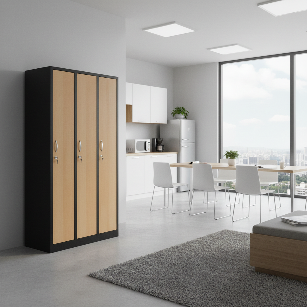 Garderobenschrank 180x90x50 cm – 30 cm Abteile, Schwarz-Buche