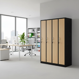 Garderobenschrank 180x120x50 cm – 30 cm Abteile, Stahl, Schwarz