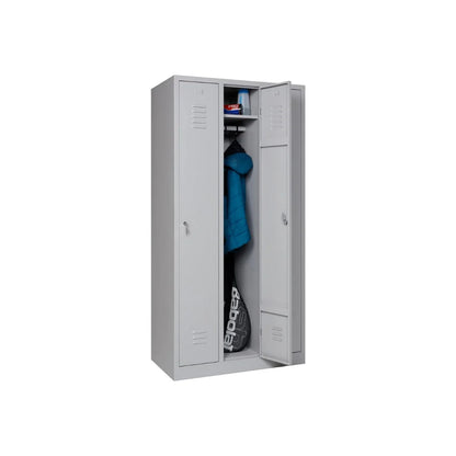 Garderobenschrank 180x90x50 cm – 30 cm Abteile, Grau RAL 7035
