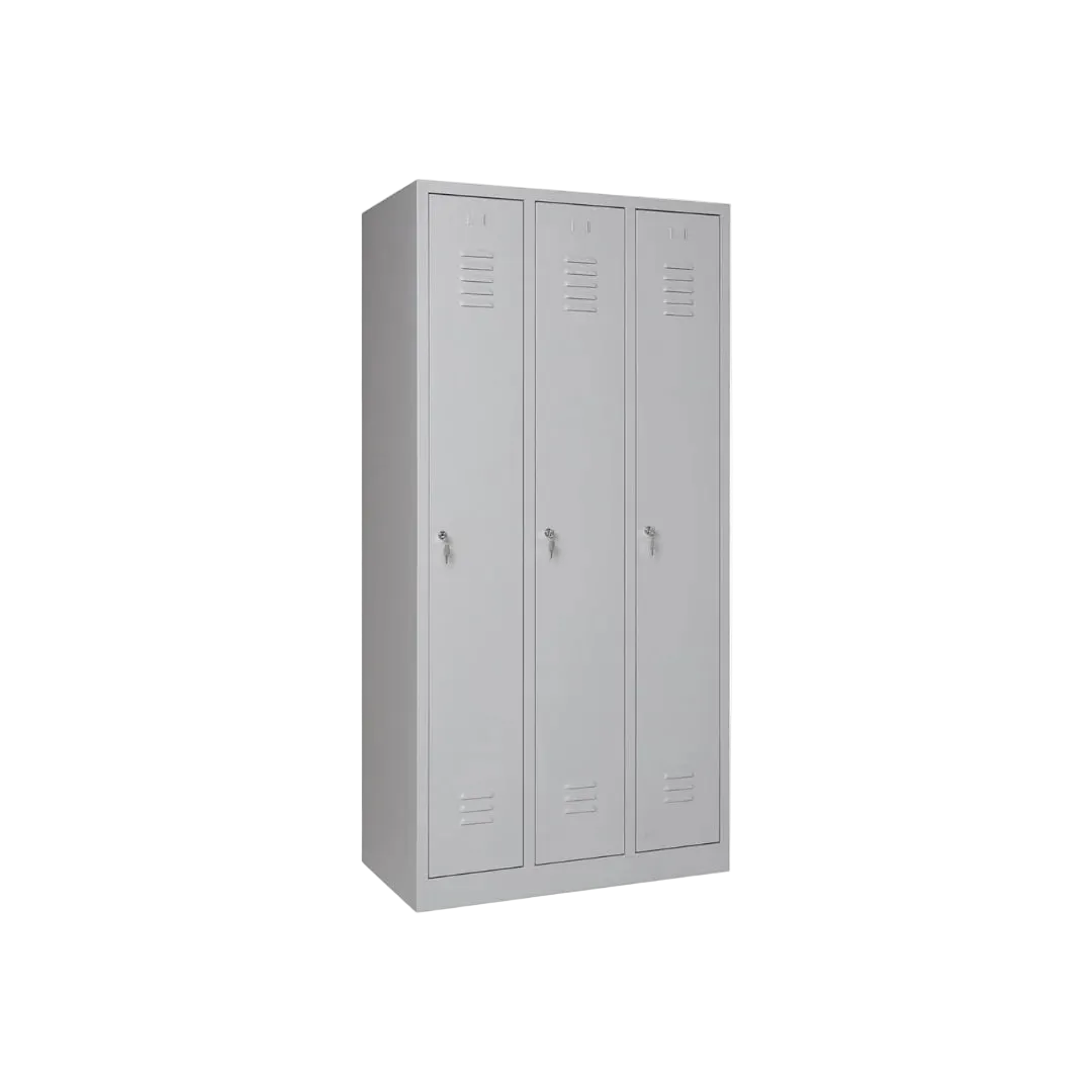 Garderobenschrank 180x90x50 cm – 30 cm Abteile, Grau RAL 7035