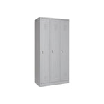 Garderobenschrank 180x90x50 cm – 30 cm Abteile, Grau RAL 7035