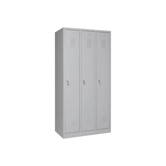 Garderobenschrank 180x90x50 cm – 30 cm Abteile, Grau RAL 7035