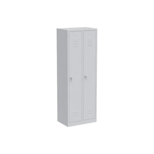 Garderobenschrank 180x60x50 cm – Abteilbreite 30 cm, ganze Türen, Grau