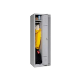 Garderobenschrank 180x60x50 cm – Ganze Türen, 30 cm Abteile, Grau