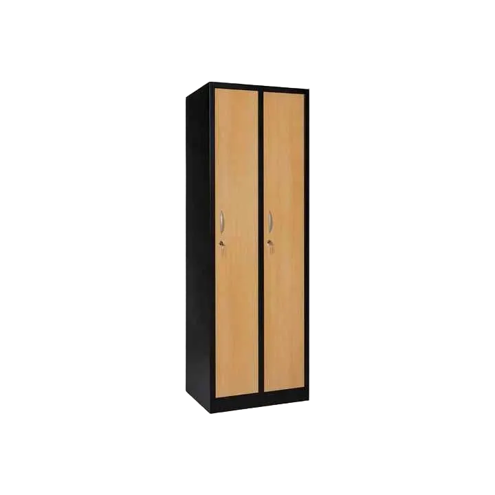 Garderobenschrank 180x60x50 cm – 30 cm Abteile, Stahl, Schwarz