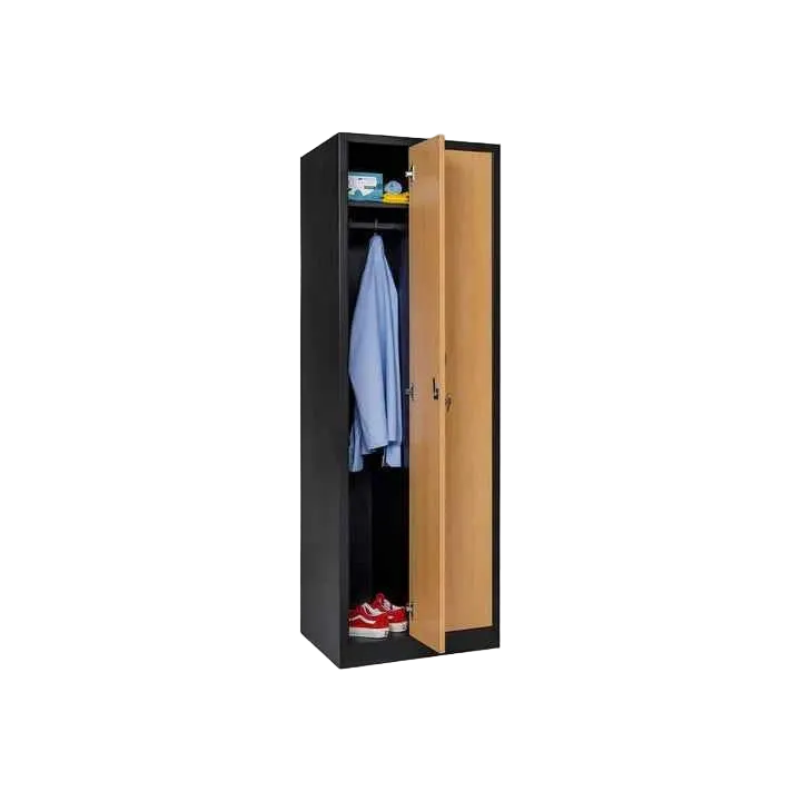Garderobenschrank 180x60x50 cm – 30 cm Abteile, Stahl, Schwarz
