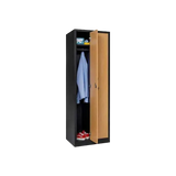 Garderobenschrank 180x60x50 cm – 30 cm Abteile, Stahl, Schwarz