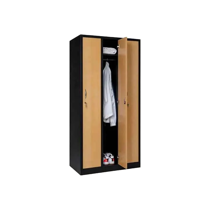Garderobenschrank 180x90x50 cm – 30 cm Abteile, Schwarz-Buche