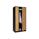 Garderobenschrank 180x90x50 cm – 30 cm Abteile, Schwarz-Buche