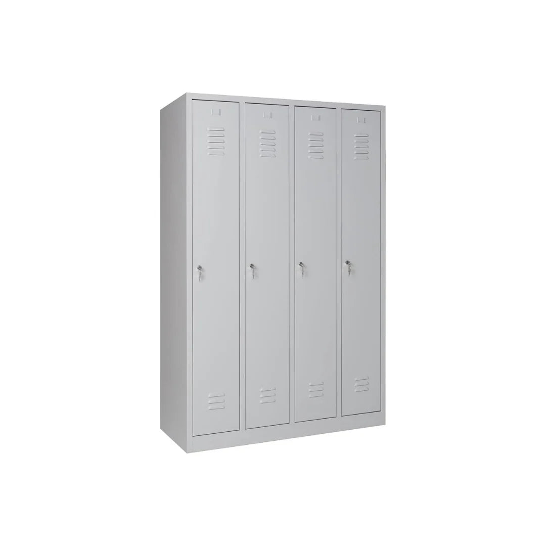 Garderobenschrank 180x120x50 cm – 30 cm Abteile, Ganze Türen, Grau RAL 7035