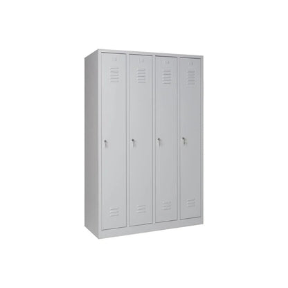 Garderobenschrank 180x120x50 cm – 30 cm Abteile, Ganze Türen, Grau RAL 7035