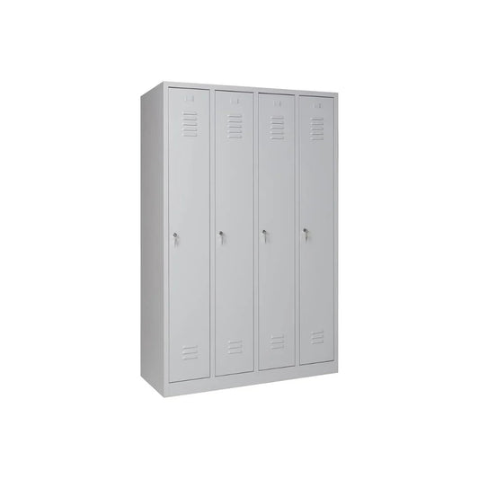 Garderobenschrank 180x120x50 cm – 30 cm Abteile, Ganze Türen, Grau RAL 7035