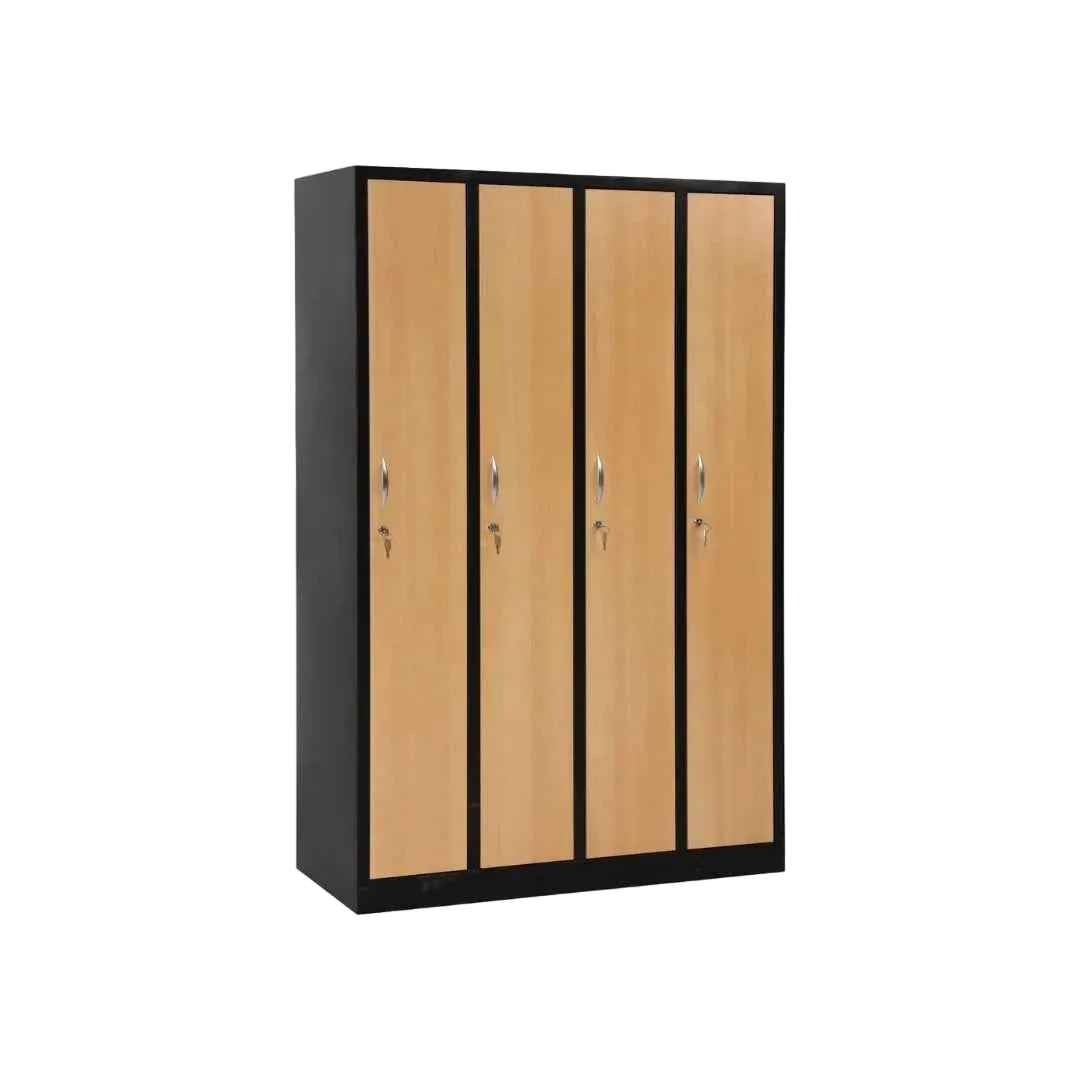 Garderobenschrank 180x120x50 cm – 30 cm Abteile, Stahl, Schwarz